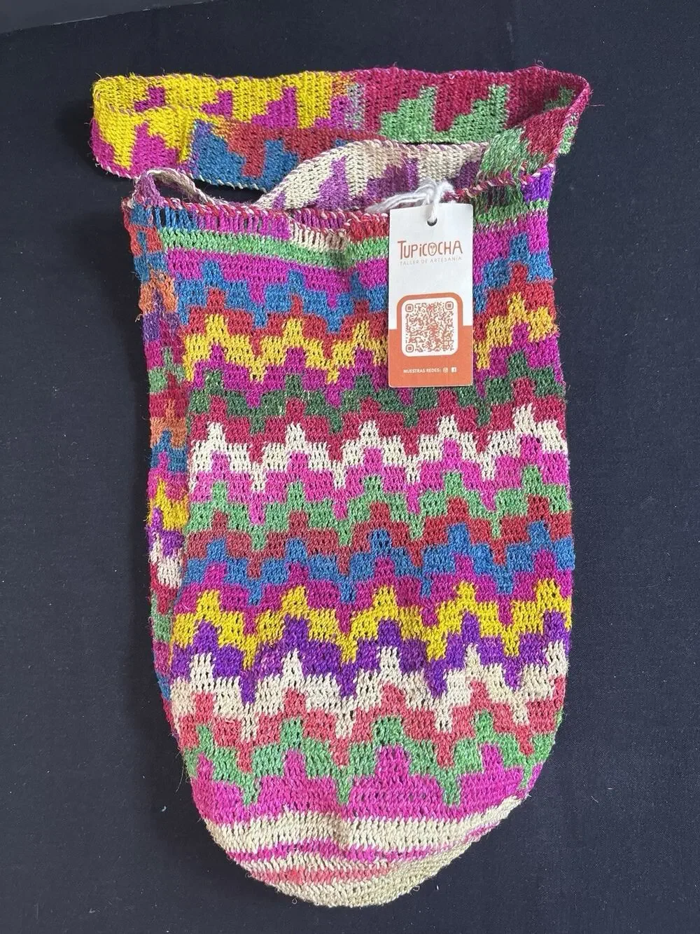 Rare Peruvian Ceremonial Shicra Bag Casca Fiber Handwoven 13